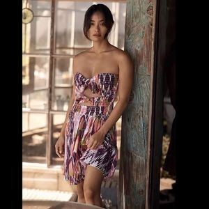 Anthropologie NWT Reversible Smocked Mini Dress Size XL.